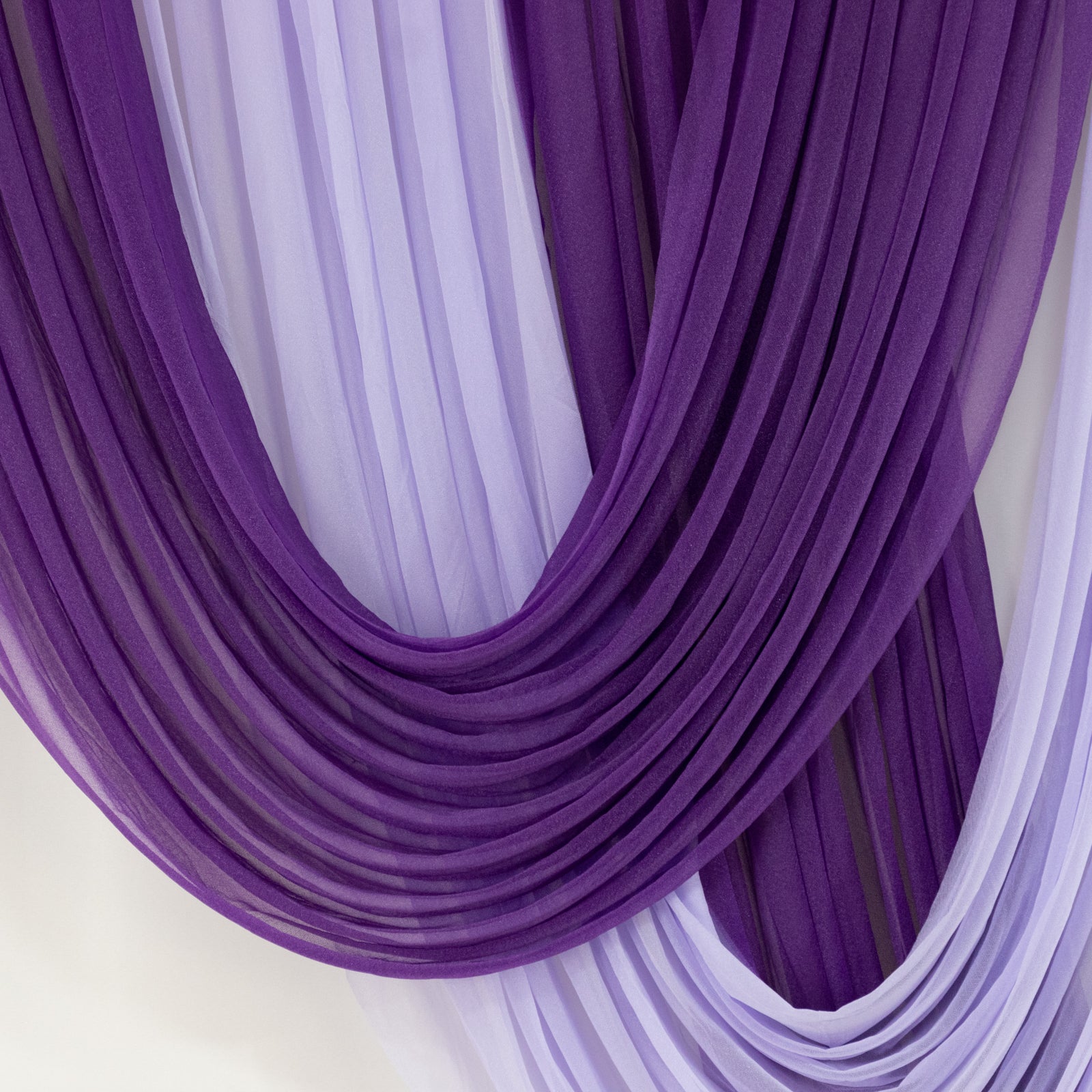 Purple Sheer Chiffon Valance Curtain 4ft x 6ft –  Wedding Arch Drape with Rod Pocket, Voile Backdrop Panel
