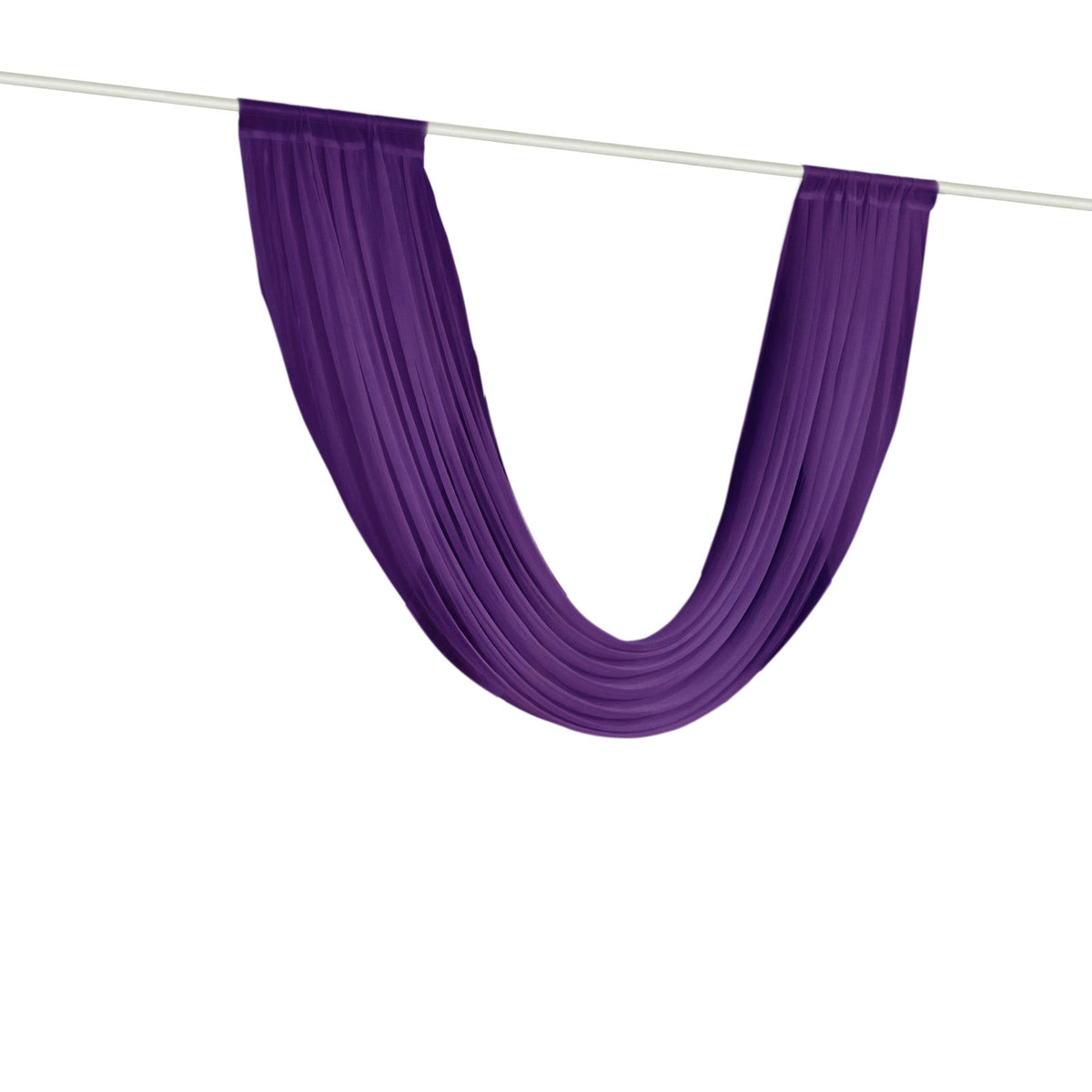 Purple Sheer Chiffon Valance Curtain 4ft x 6ft –  Wedding Arch Drape with Rod Pocket, Voile Backdrop Panel