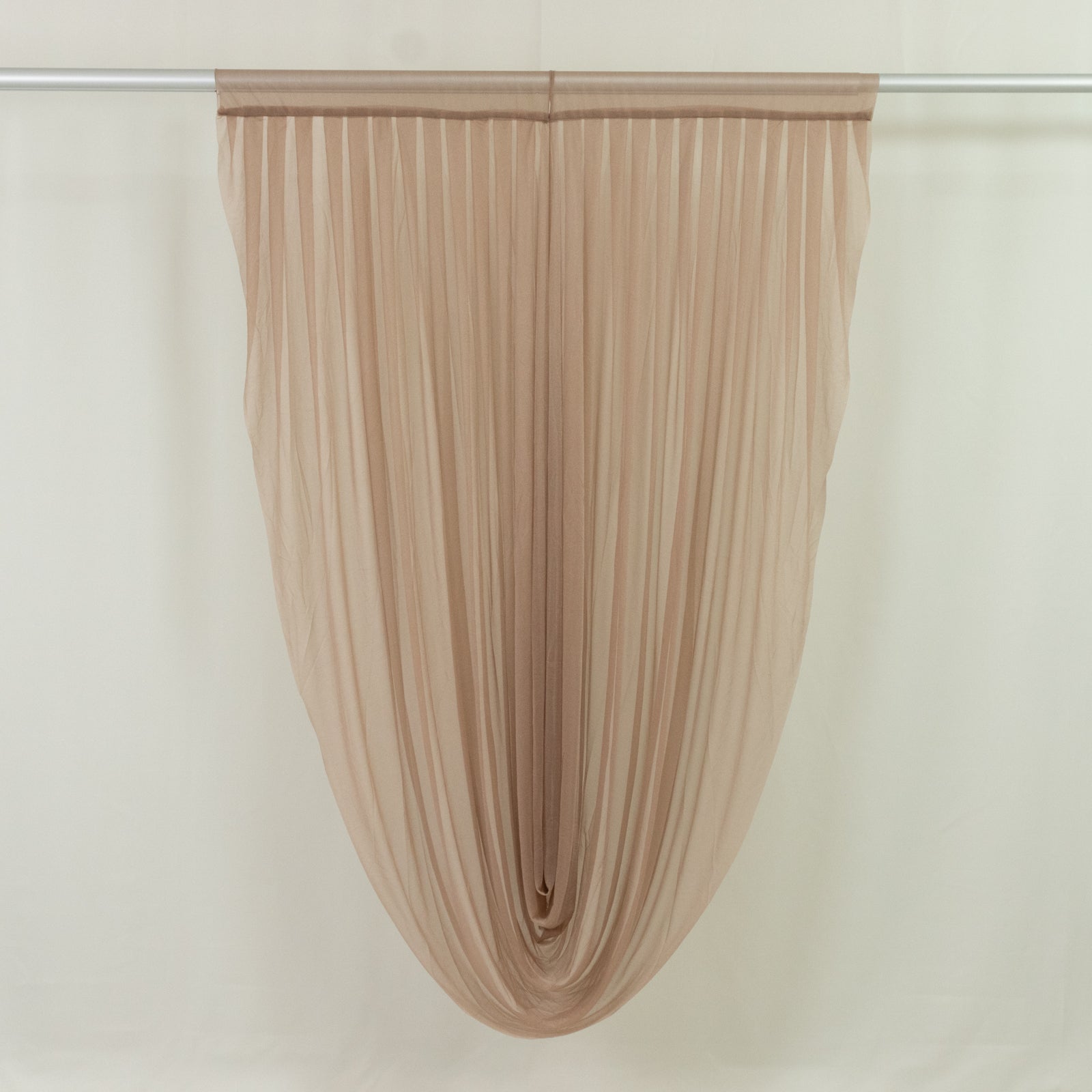 Taupe Sheer Chiffon Valance Curtain 4ft x 6ft –  Wedding Arch Drape with Rod Pocket, Voile Backdrop Panel
