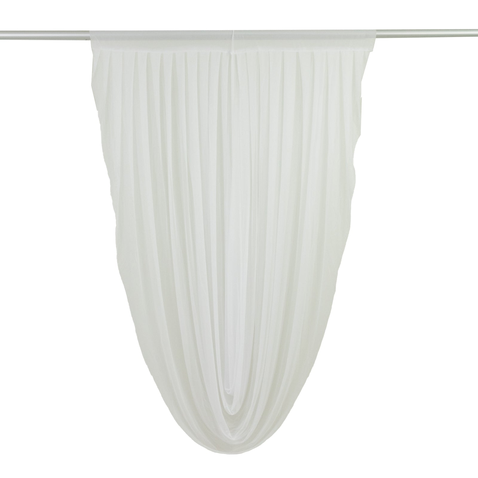 White Sheer Chiffon Valance Curtain 4ft x 6ft –  Wedding Arch Drape with Rod Pocket, Voile Backdrop Panel