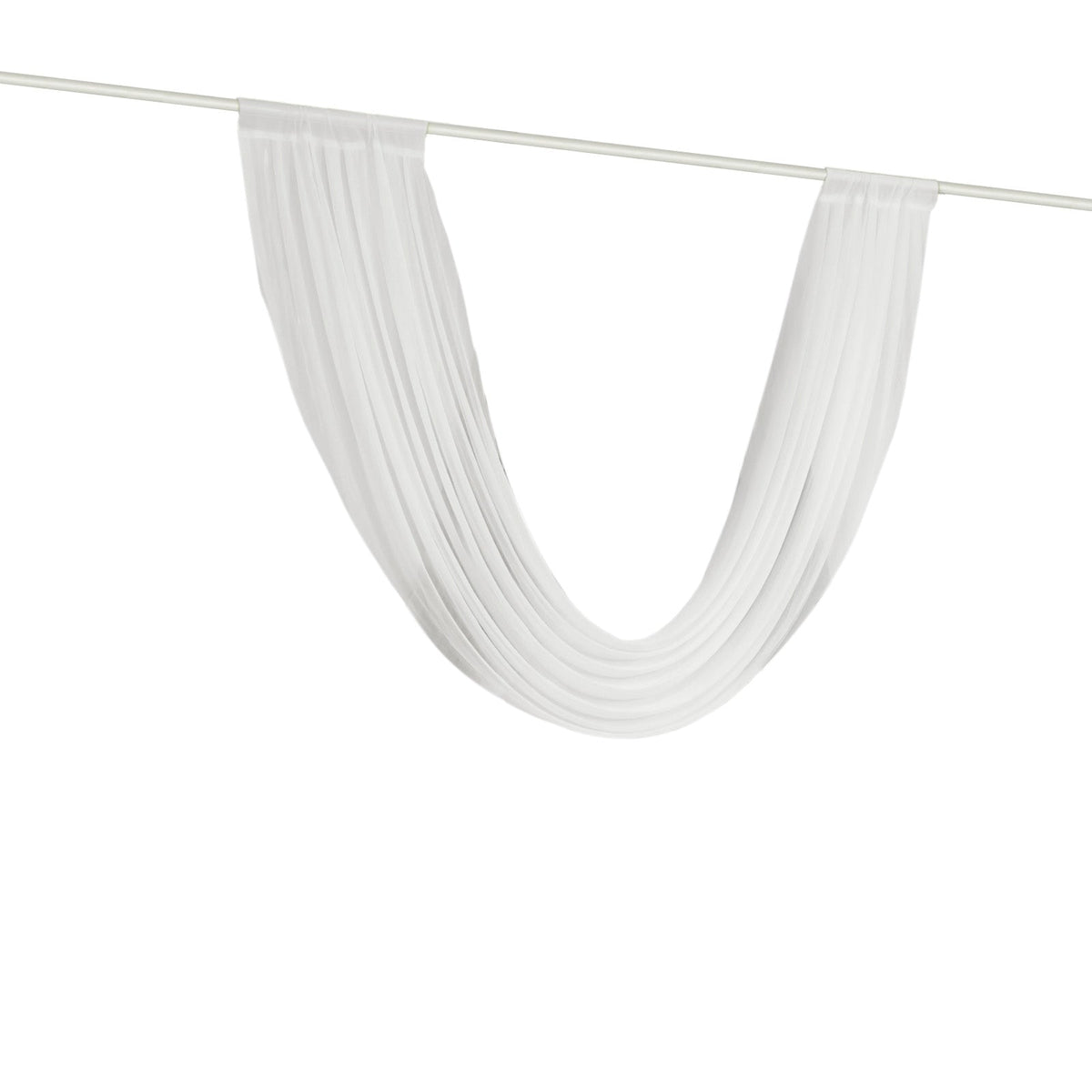 White Sheer Chiffon Valance Curtain 4ft x 6ft –  Wedding Arch Drape with Rod Pocket, Voile Backdrop Panel