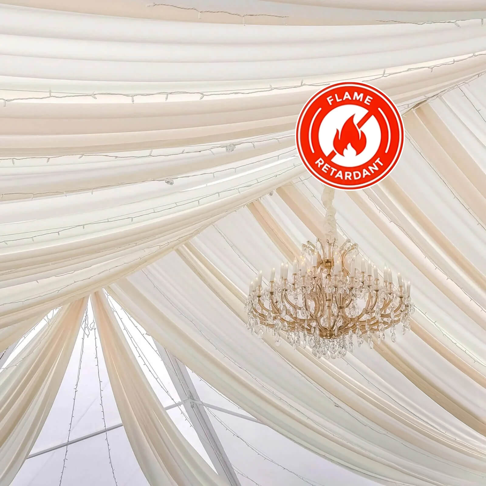 10ftx20ft Nude Sheer Durable Flame Resistant Ceiling Drape Curtain Panels