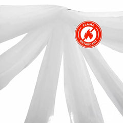 10ftx20ft White Sheer Durable Flame Resistant Ceiling Drape Curtain Panels
