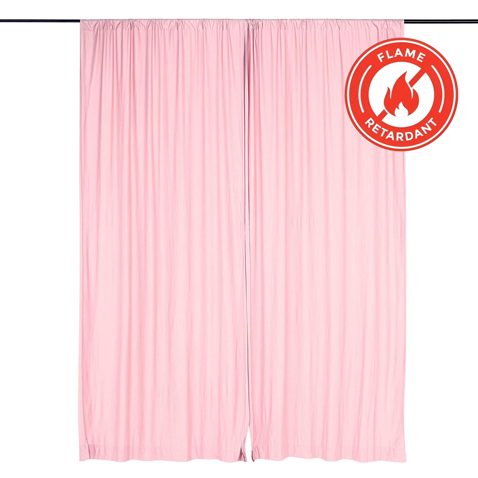 2 Pack Blush Scuba Polyester Event Curtain Drapes, Durable Flame Resistant Backdrop Event Panels Wrinkle Free with Rod Pockets - 10ftx10ft