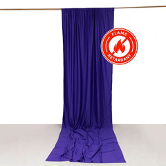 Purple Scuba Polyester Event Curtain Drapes, Durable Flame Resistant Backdrop Event Panel Wrinkle Free with Rod Pockets - 5ftx14ft