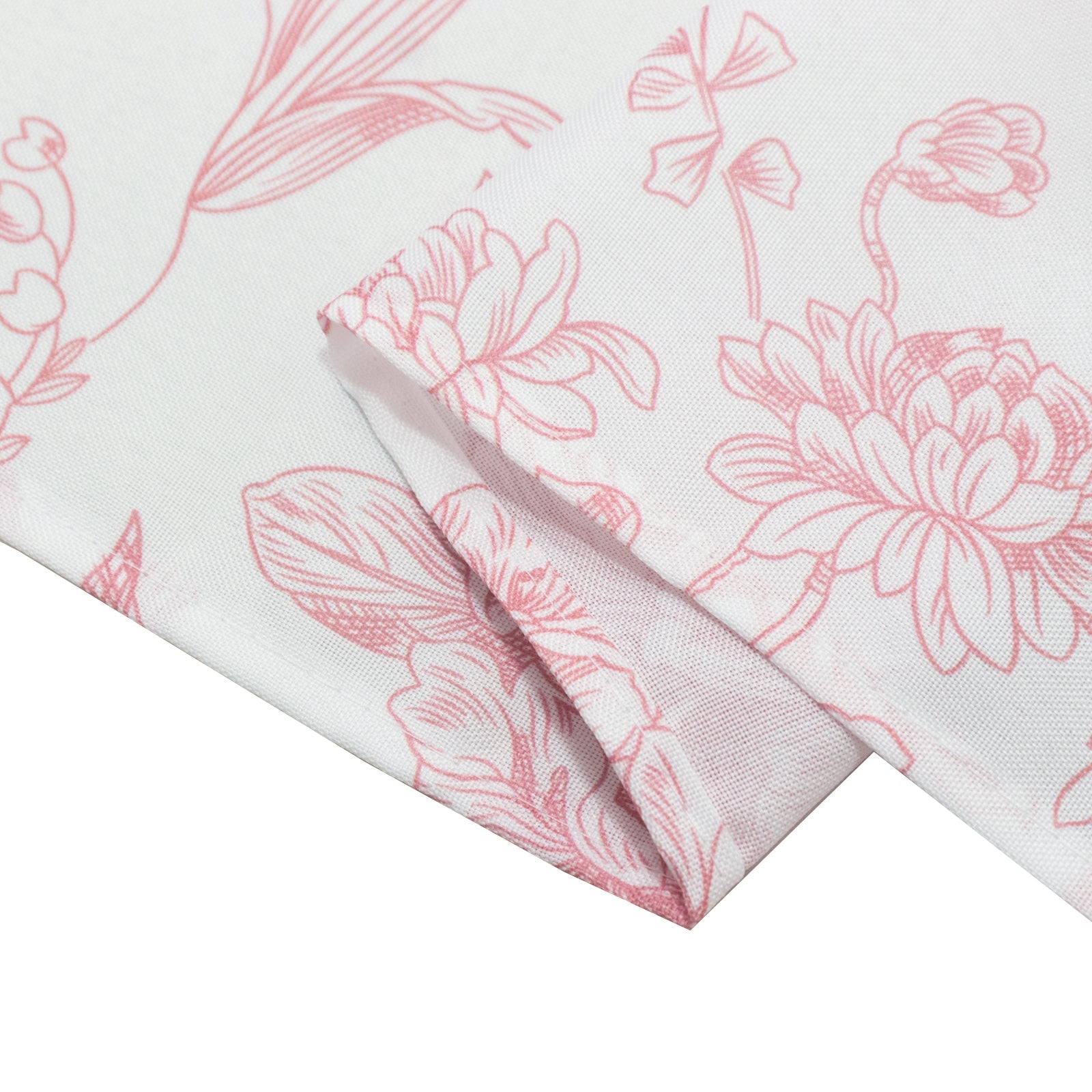 French Toile Polyester Backdrop Curtain – Pink Floral 5ft x 10ft Rod Pocket Drape Panel