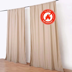 2 Pack Nude Scuba Polyester Event Curtain Drapes, Durable Flame Resistant Backdrop Event Panels Wrinkle Free with Rod Pockets - 10ftx10ft