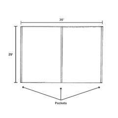 White Stretch Spandex Tent Ceiling Drape – 25ft x 36ft 180GSM Wrinkle-Free Fabric Ceiling Liner with Pole Pockets, Premium