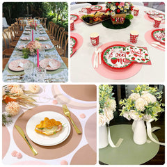 50 Pack 13" Round Disposable Paper Placemats – Pearl White Cardboard Dining Table Mats, 120 GSM