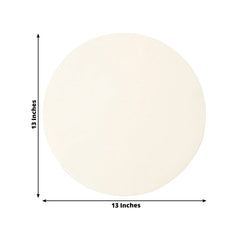 50 Pack 13" Round Disposable Paper Placemats – Pearl White Cardboard Dining Table Mats, 120 GSM