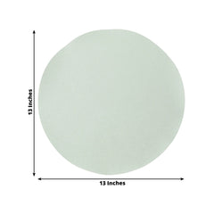 50 Pack 13" Round Disposable Paper Placemats – Sage Green Cardboard Dining Table Mats, 120 GSM