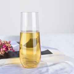 12 Pack Plastic Champagne Glasses in Clear, Reusable Lightweight Champagne Flutes 9oz