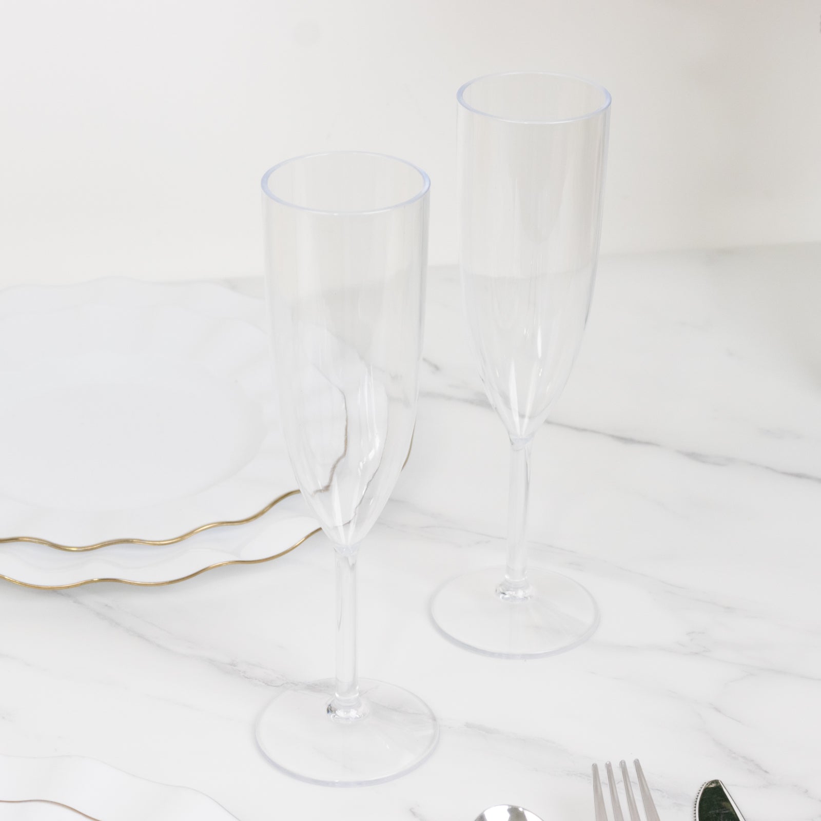 Shatterproof Champagne Flutes – 12 Reusable 6oz Clear Plastic Toasting Glasses for Celebrations & Special Occasions