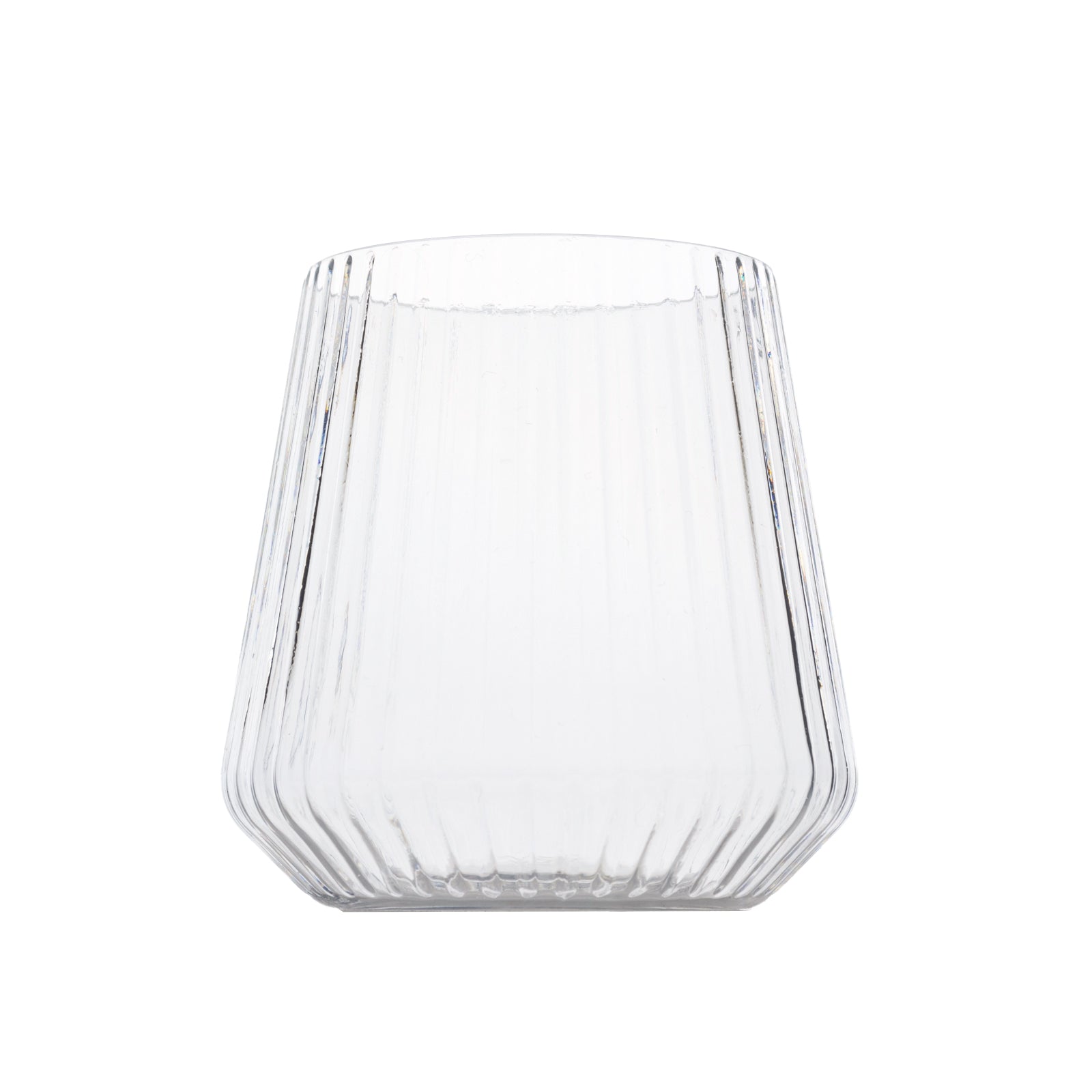 12-Pack Clear Plastic Stemless Wine Glasses – 12oz Ribbed Design, Reusable Shatterproof Cocktail Tumblers