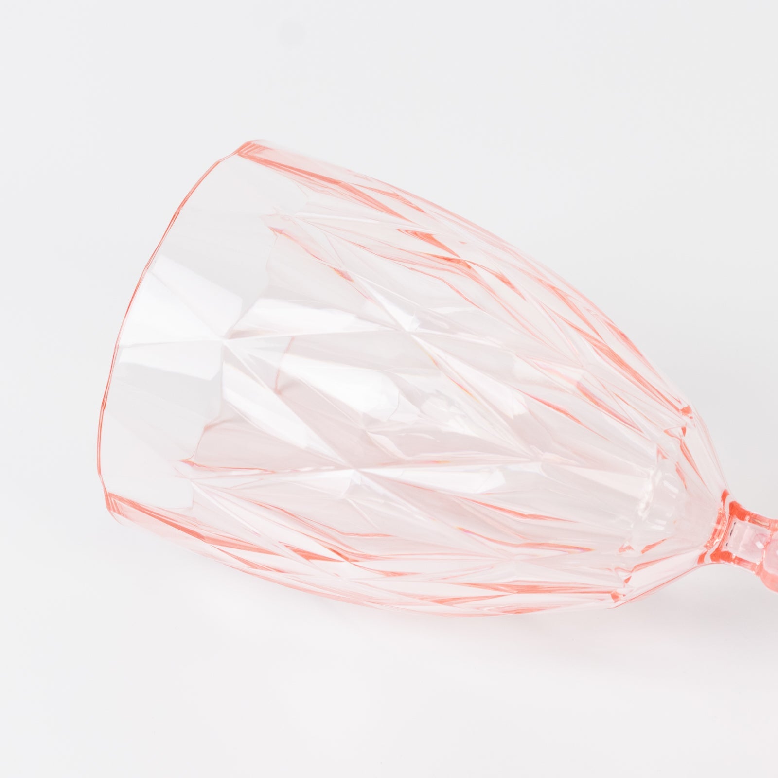 12 Pack Vintage Diamond Cut Plastic Goblets – Blush 11oz Reusable Wine & Beverage Glasses