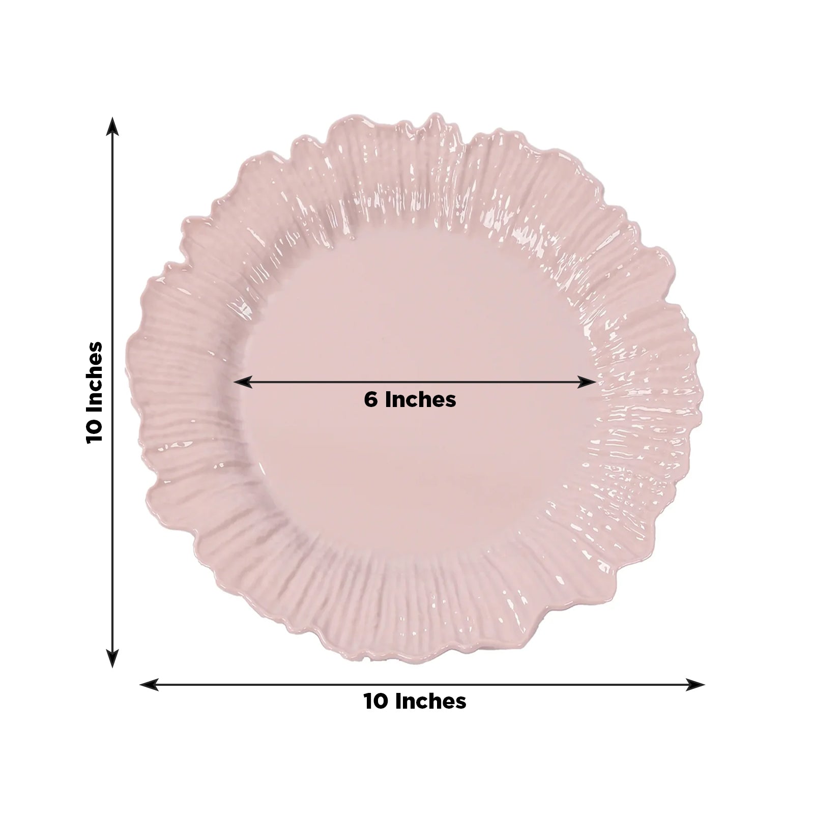 20-Pack 10" Plastic Dinner Plates – Blush Reef Design Party Plates – Elegant Disposable Tableware