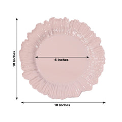 20-Pack 10" Plastic Dinner Plates – Blush Reef Design Party Plates – Elegant Disposable Tableware