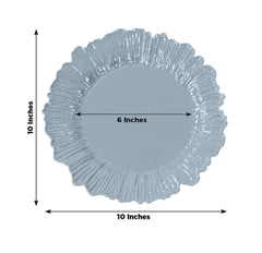 20-Pack 10" Plastic Dinner Plates – Dusty Blue Reef Design Party Plates – Elegant Disposable Tableware