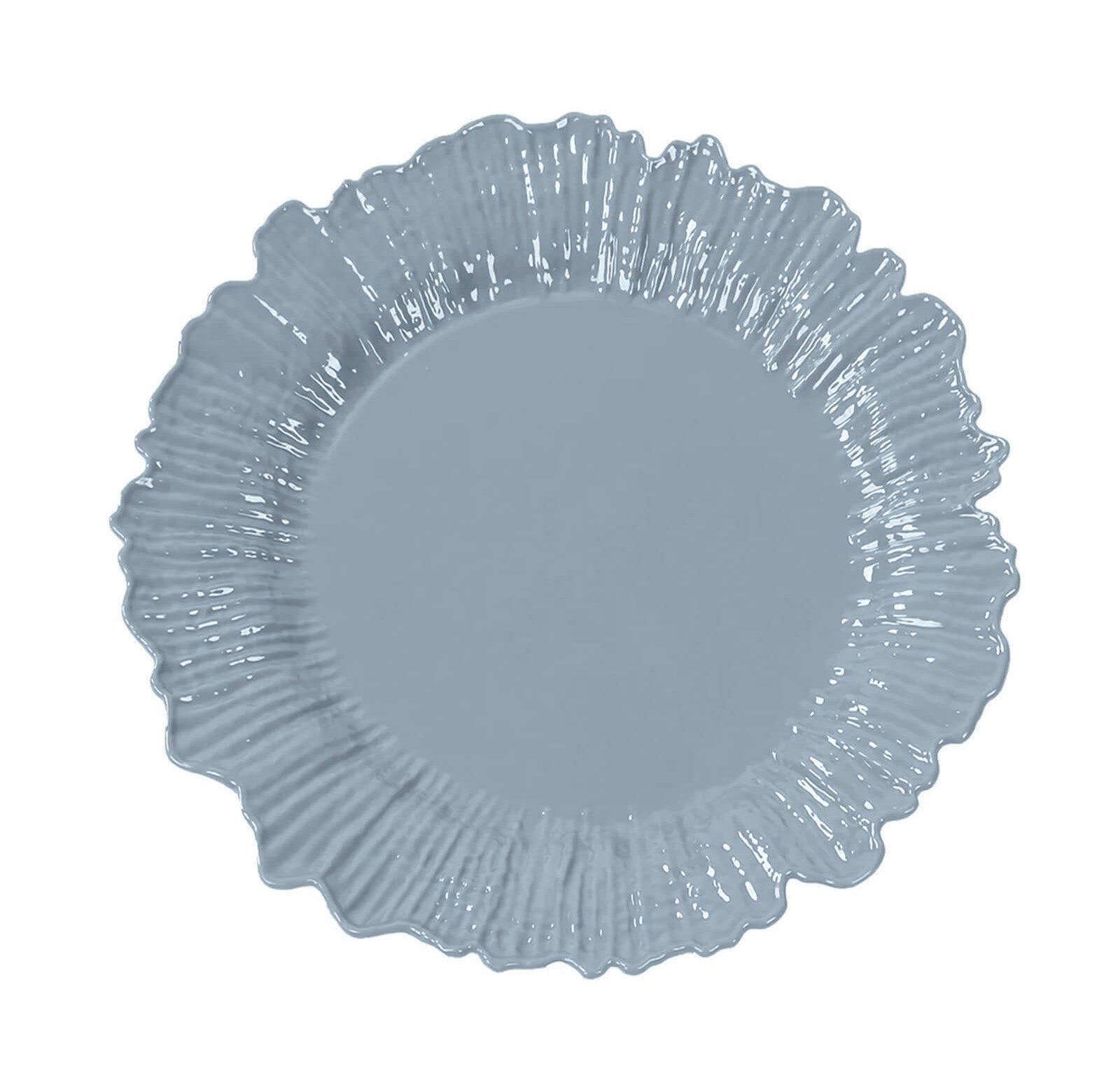 20-Pack 10" Plastic Dinner Plates – Dusty Blue Reef Design Party Plates – Elegant Disposable Tableware