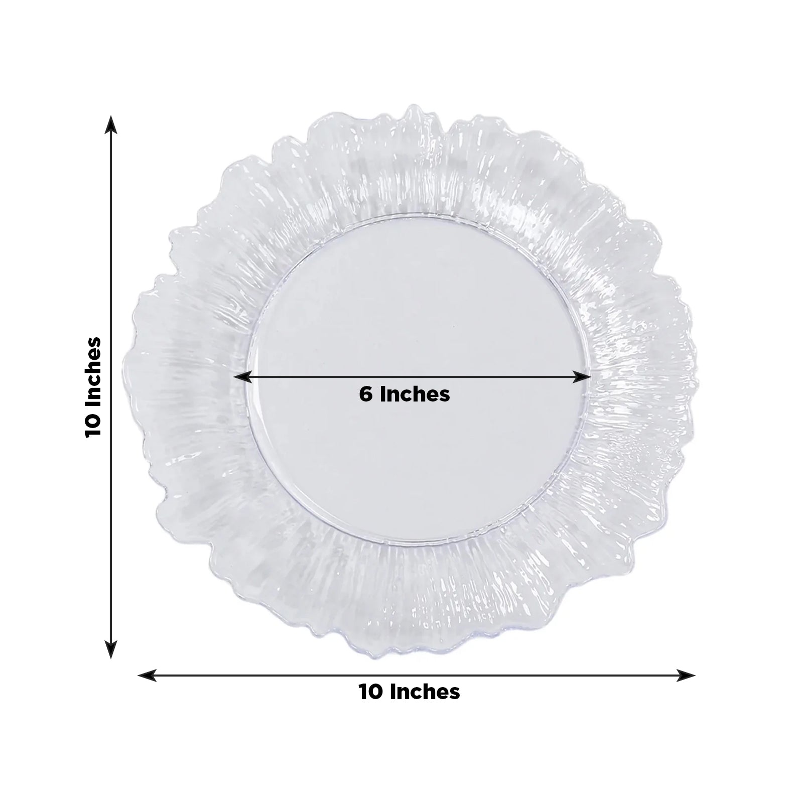 20-Pack 10" Plastic Dinner Plates – Clear Reef Design Party Plates – Elegant Disposable Tableware