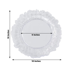 20-Pack 10" Plastic Dinner Plates – Clear Reef Design Party Plates – Elegant Disposable Tableware