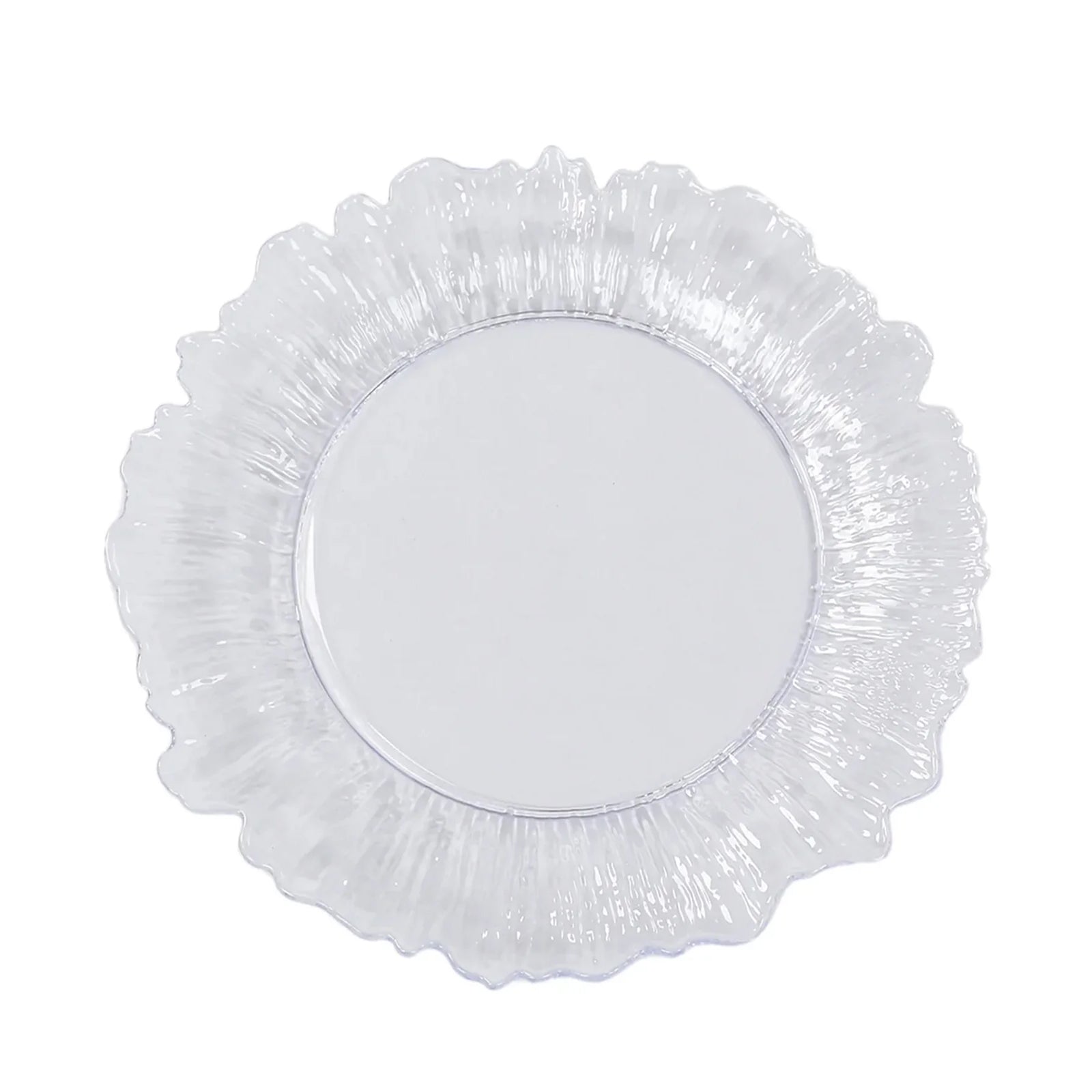 20-Pack 10" Plastic Dinner Plates – Clear Reef Design Party Plates – Elegant Disposable Tableware