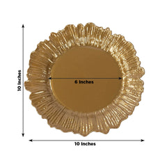 20-Pack 10" Plastic Dinner Plates – Gold Reef Design Party Plates – Elegant Disposable Tableware