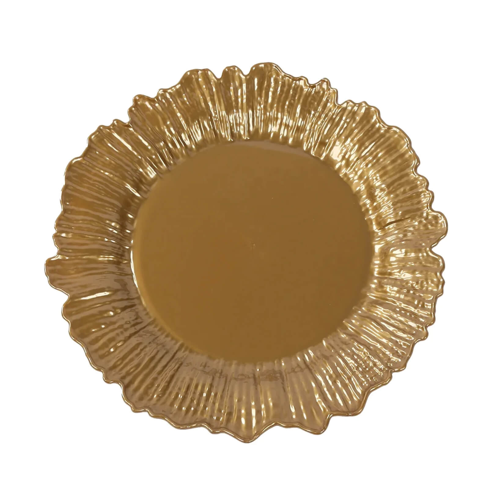 20-Pack 10" Plastic Dinner Plates – Gold Reef Design Party Plates – Elegant Disposable Tableware