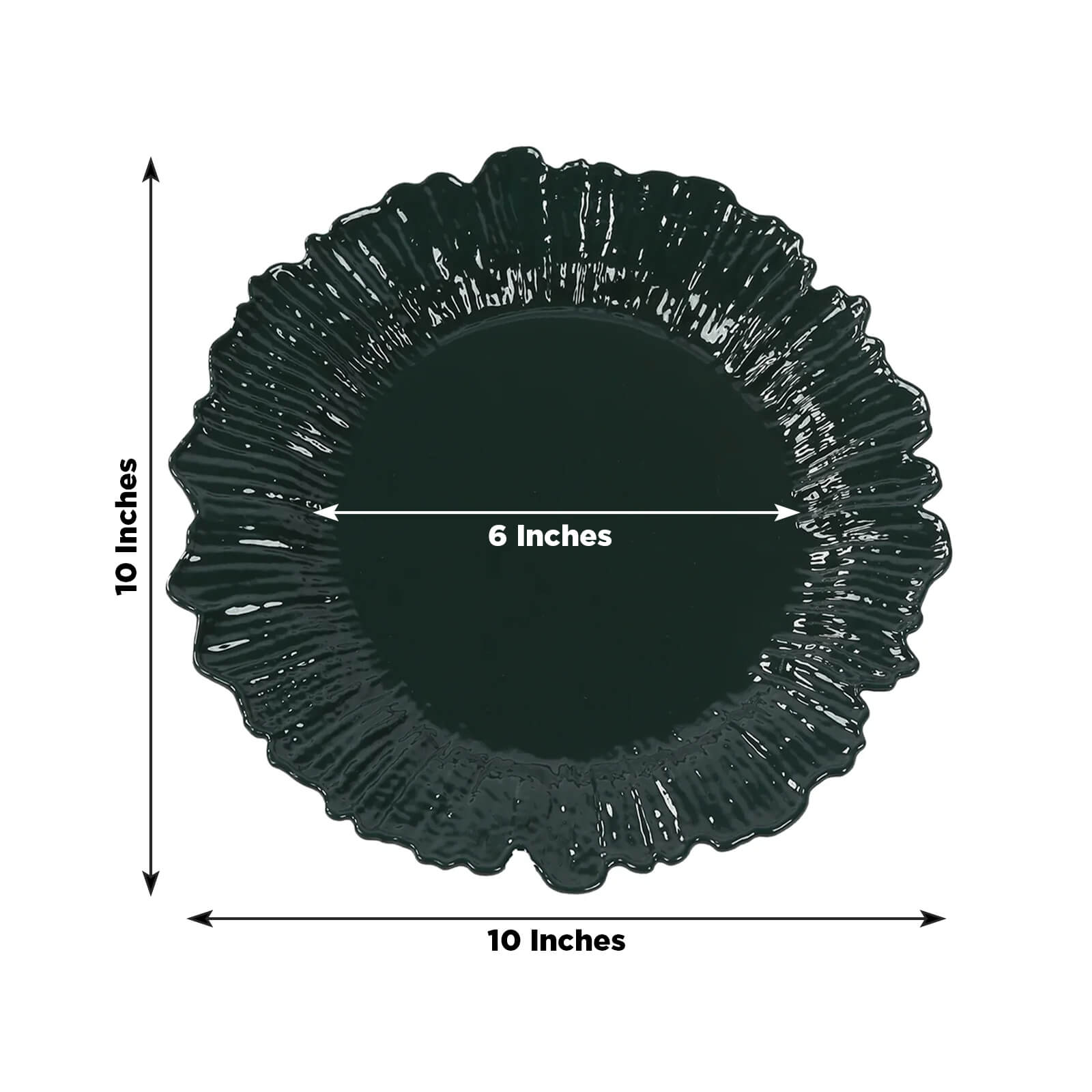 20-Pack 10" Plastic Dinner Plates – Hunter Emerald Green Reef Design Party Plates – Elegant Disposable Tableware