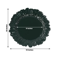 20-Pack 10" Plastic Dinner Plates – Hunter Emerald Green Reef Design Party Plates – Elegant Disposable Tableware