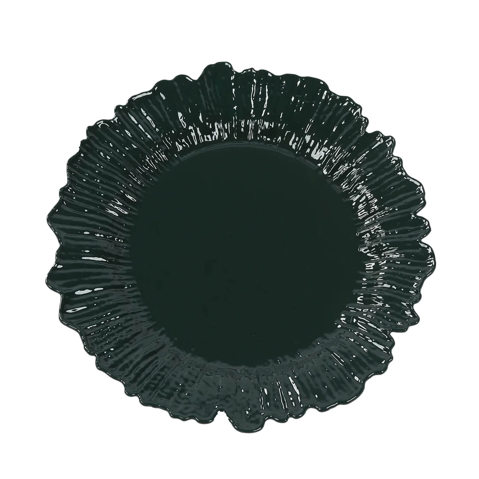 20-Pack 10" Plastic Dinner Plates – Hunter Emerald Green Reef Design Party Plates – Elegant Disposable Tableware