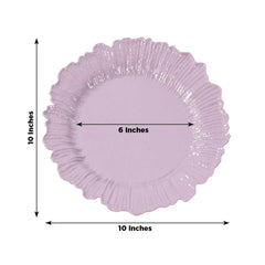20-Pack 10" Plastic Dinner Plates – Lavender Lilac Reef Design Party Plates – Elegant Disposable Tableware