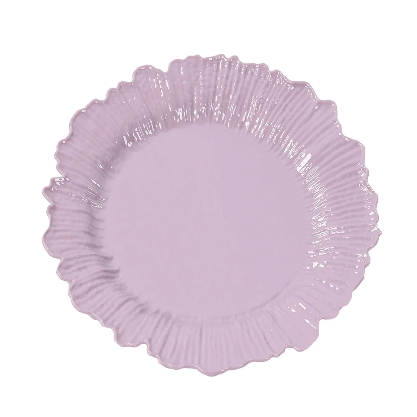 20-Pack 10" Plastic Dinner Plates – Lavender Lilac Reef Design Party Plates – Elegant Disposable Tableware