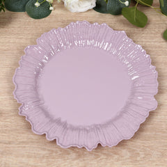 20-Pack 10" Plastic Dinner Plates – Lavender Lilac Reef Design Party Plates – Elegant Disposable Tableware