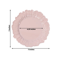 20-Pack 7" Plastic Dessert Plates – Blush Reef Design Appetizer Salad Party Plates – Elegant Disposable Tableware