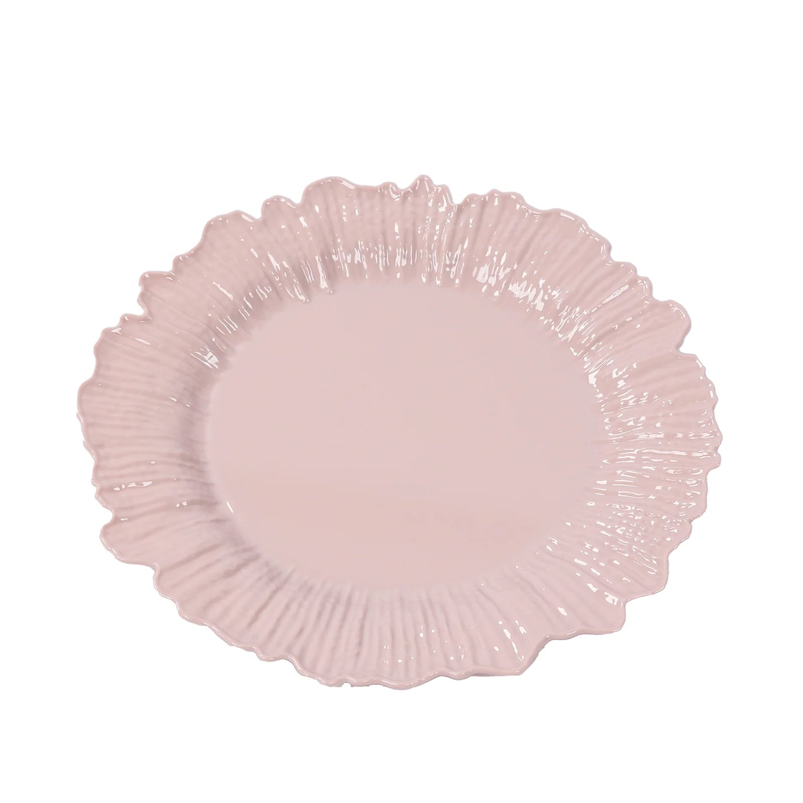 20-Pack 7" Plastic Dessert Plates – Blush Reef Design Appetizer Salad Party Plates – Elegant Disposable Tableware