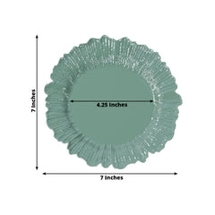 20-Pack 7" Plastic Dessert Plates – Dusty Sage Green Reef Design Appetizer Salad Party Plates – Elegant Disposable Tableware