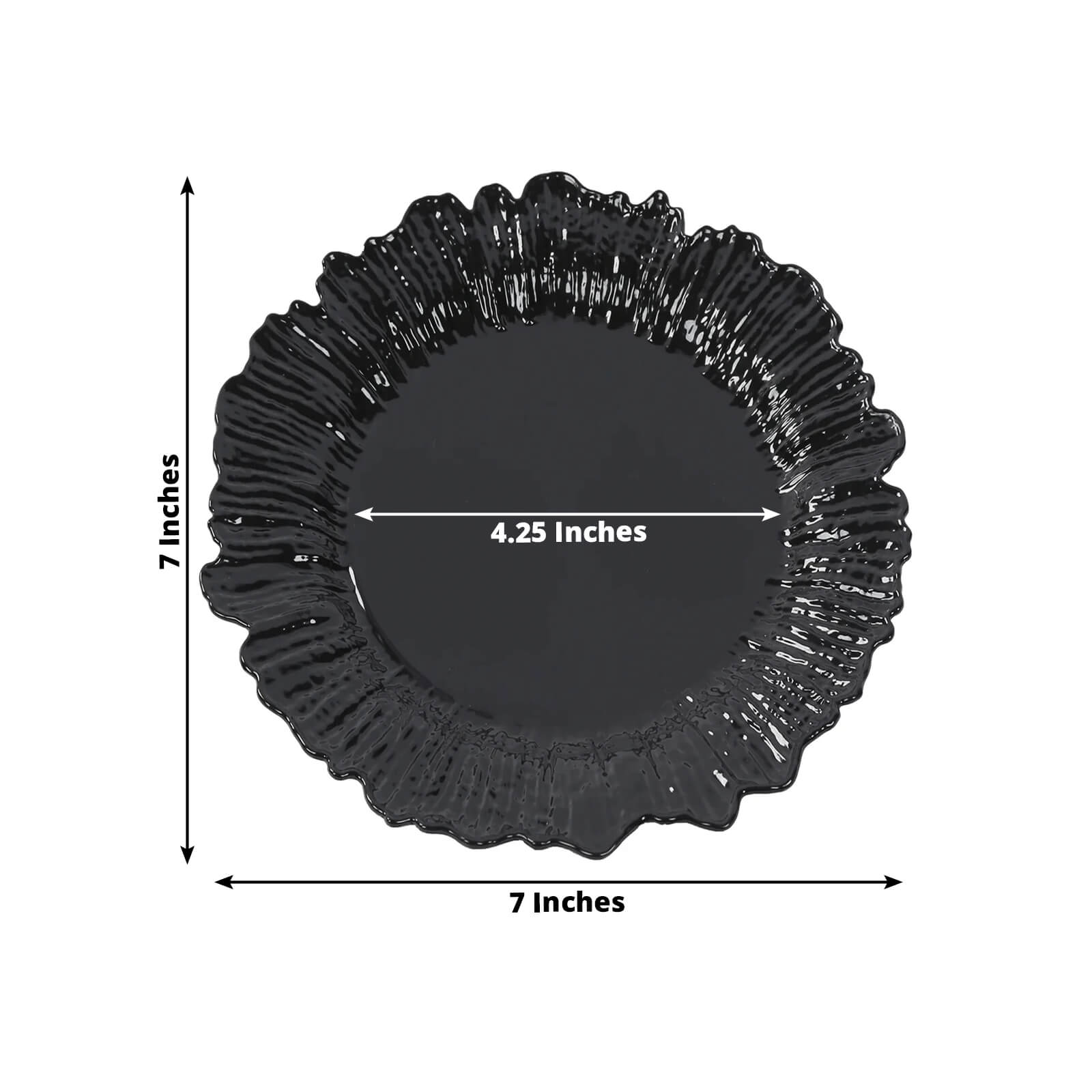 20-Pack 7" Plastic Dessert Plates – Black Reef Design Appetizer Salad Party Plates – Elegant Disposable Tableware