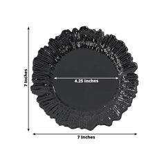 20-Pack 7" Plastic Dessert Plates – Black Reef Design Appetizer Salad Party Plates – Elegant Disposable Tableware