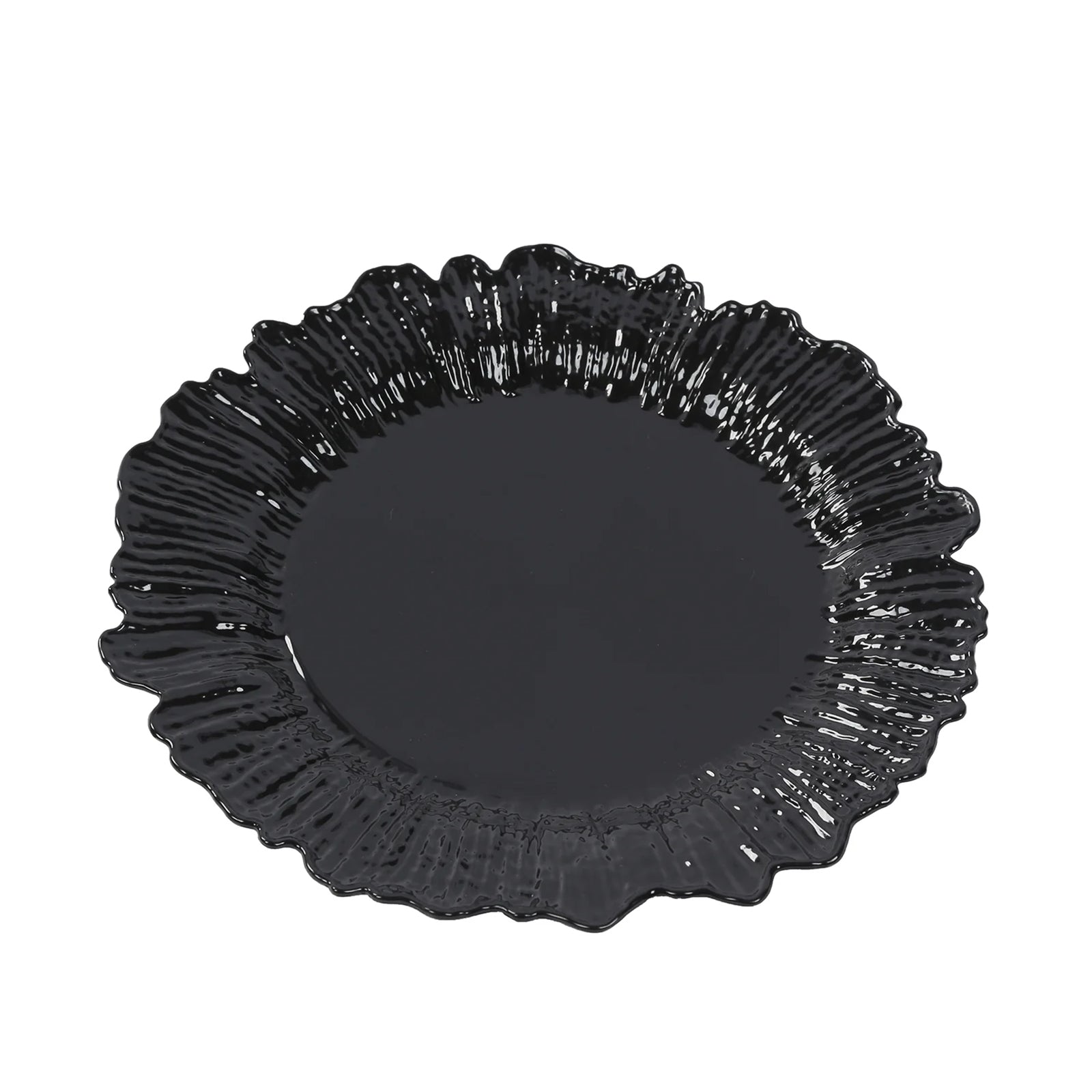 20-Pack 7" Plastic Dessert Plates – Black Reef Design Appetizer Salad Party Plates – Elegant Disposable Tableware