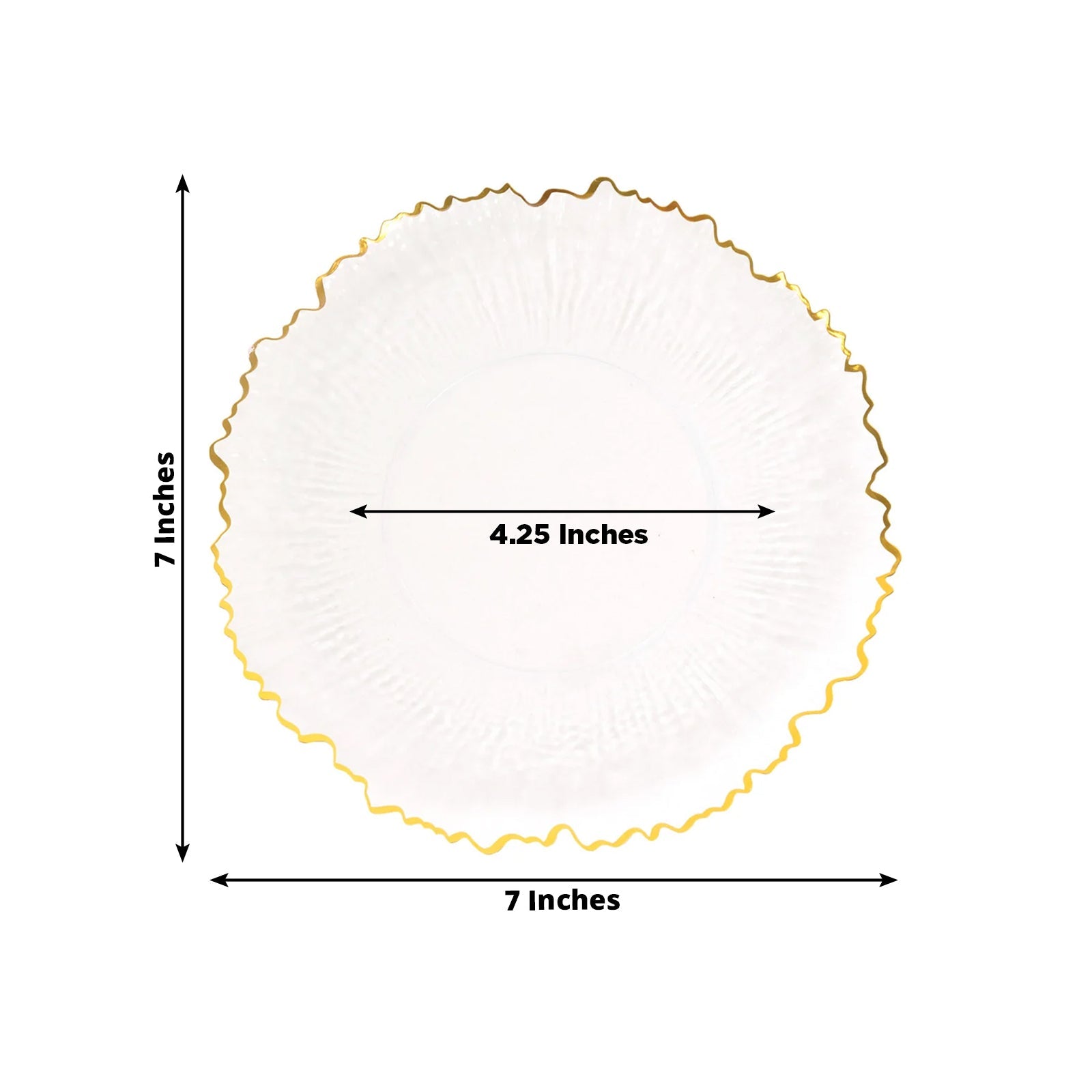 20 Pack 7" Plastic Dessert Plates – Clear Reef Design with Gold Rim, Appetizer and Salad Party Plates – Elegant Disposable Tableware