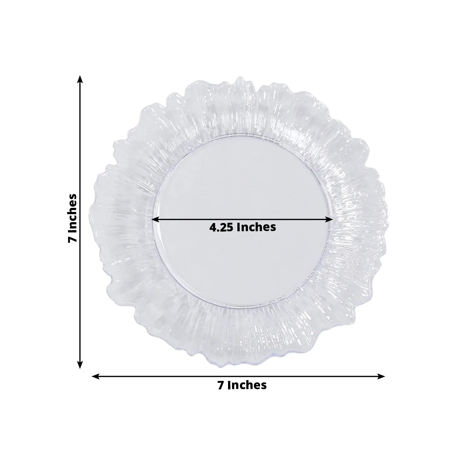 20-Pack 7" Plastic Dessert Plates – Clear Reef Design Appetizer Salad Party Plates – Elegant Disposable Tableware