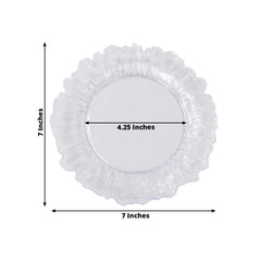 20-Pack 7" Plastic Dessert Plates – Clear Reef Design Appetizer Salad Party Plates – Elegant Disposable Tableware