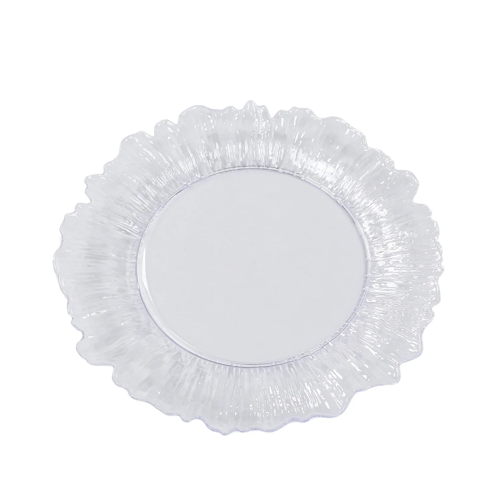 20-Pack 7" Plastic Dessert Plates – Clear Reef Design Appetizer Salad Party Plates – Elegant Disposable Tableware