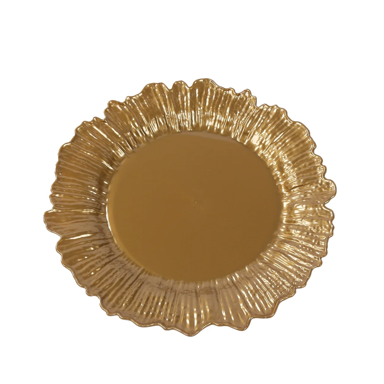 20-Pack 7" Plastic Dessert Plates – Gold Reef Design Appetizer Salad Party Plates – Elegant Disposable Tableware