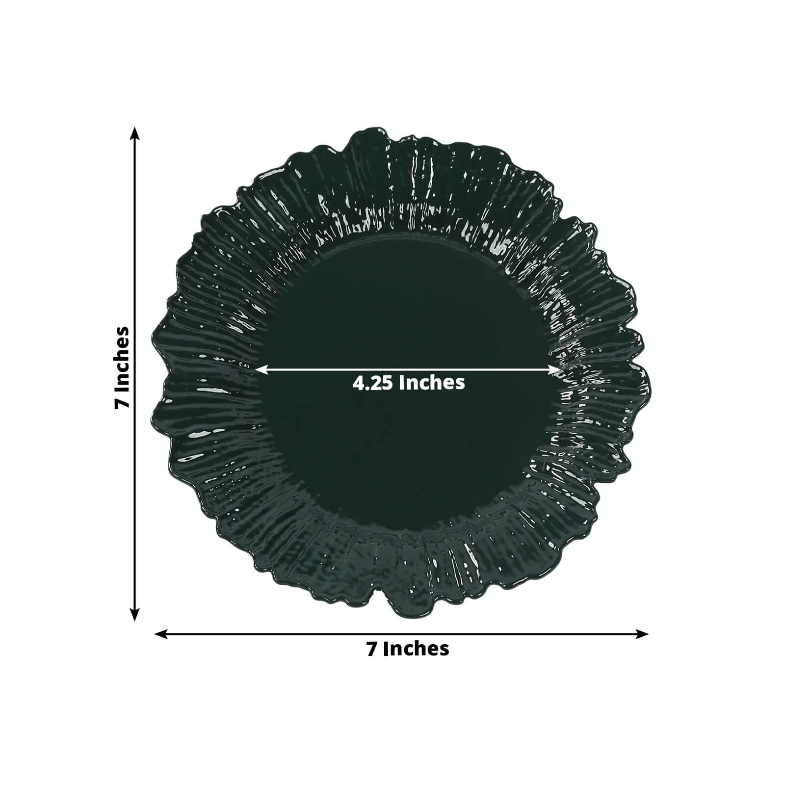 20-Pack 7" Plastic Dessert Plates – Hunter Emerald Green Reef Design Appetizer Salad Party Plates – Elegant Disposable Tableware