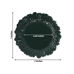 20-Pack 7" Plastic Dessert Plates – Hunter Emerald Green Reef Design Appetizer Salad Party Plates – Elegant Disposable Tableware