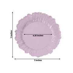 20-Pack 7" Plastic Dessert Plates – Lavender Lilac Reef Design Appetizer Salad Party Plates – Elegant Disposable Tableware