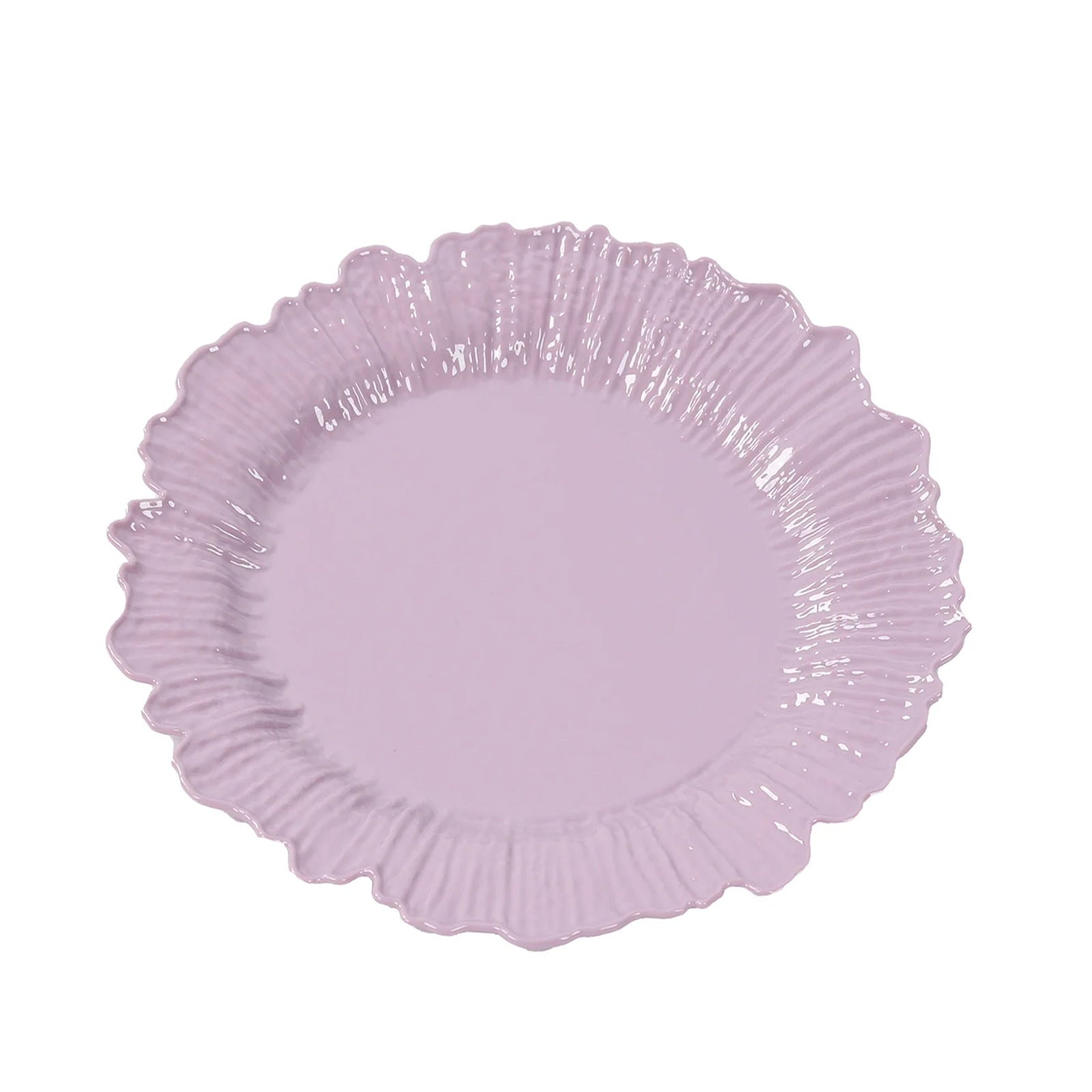 20-Pack 7" Plastic Dessert Plates – Lavender Lilac Reef Design Appetizer Salad Party Plates – Elegant Disposable Tableware
