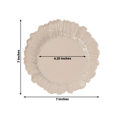 20-Pack 7" Plastic Dessert Plates – Taupe Reef Design Appetizer Salad Party Plates – Elegant Disposable Tableware